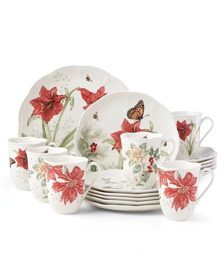 Столовый сервиз Lenox Butterfly Meadow, 18 предметов, белый