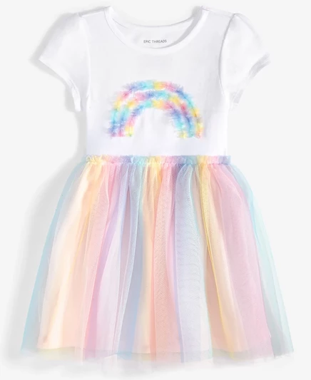 Радужное платье-пачка Epic Threads для девочек от 2 до 4 лет, эксклюзивно в Macy's multi