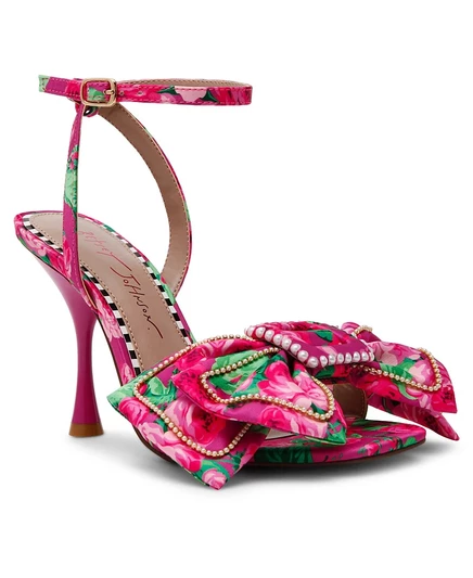 Женские босоножки Betsey Johnson с бантом из двух частей на шпильке, розовые