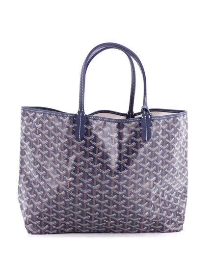 Подержанная сумка Goyard PM Saint Louis Tote из холста с покрытием синего цвета