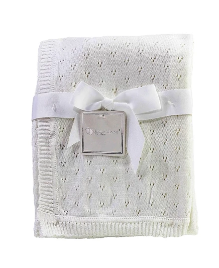 Детское одеяло 3 Stories Trading Pointelle Layette коричнево-бежевого цвета
