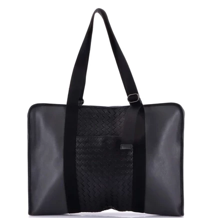 Женская сумка Bottega Veneta Intrecciato кожаная, черная