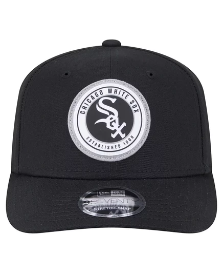 Мужская черная кепка New Era с нашивкой Chicago White Sox Circle Patch 9SEVENTY с эластичной застежкой black