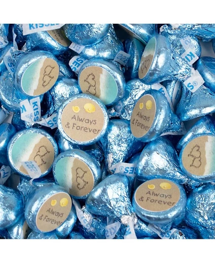 Пакет конфет Just Candy Hershey's Kisses молочный, 90 шт., серебристый