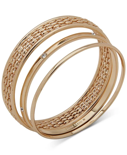 Женский набор браслетов Anne Klein 3 шт., позолоченный, золотой