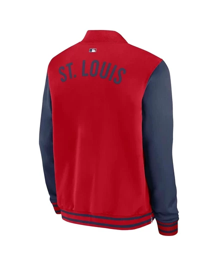 Мужская красная/темно-синяя куртка-бомбер Nike St. Louis Cardinals Authentic Collection Dugout на молнии red, navy
