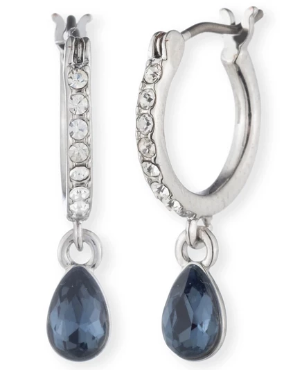 Серьги-капли Givenchy Rhodium Montana серебристого цвета Huggie, синие