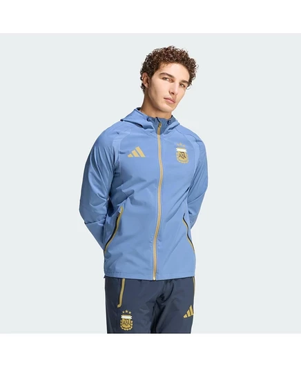 Мужская ветровка-худи Adidas с символикой Аргентины, синяя