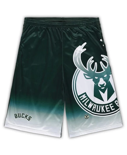Мужские шорты Fanatics Milwaukee Bucks большого размера, зеленые