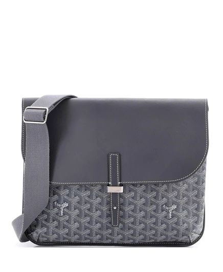 Женская сумка‑мессенджер Goyard Coursier комбинированная, серая