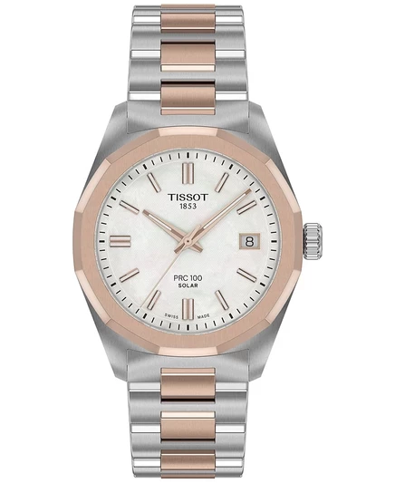 Женские часы Tissot PRC 100 Solar 34 мм, двухцветные