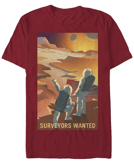 Мужская футболка Fifth Sun NASA Mars Surveyors, бордовая