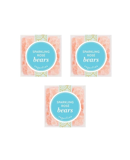 Жевательные мишки Sugarfina Sparkling Rosé, набор из 3