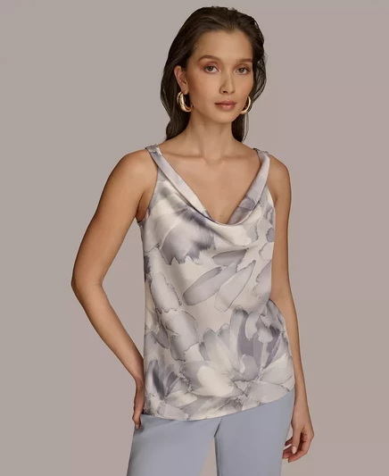Женская майка с круглым вырезом и принтом от Donna Karan New York для женщин ice crystal multi