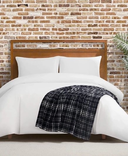 РАСПРОДАЖА! Уютный плюшевый плед Lucky Brand Camper в клетку, 50 х 70 дюймов