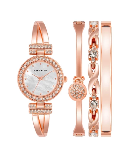 Женские часы Anne Klein Quartz 24 мм с браслетами, розовые