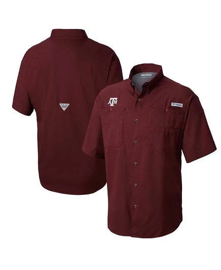 Мужская рубашка Columbia Tamiami Texas A&M Aggies, бордовая