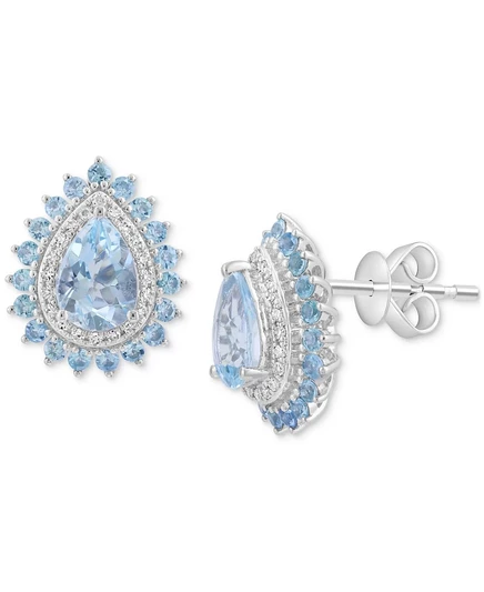Серьги EFFY Collection Aquamarine 14k белое золото, голубые