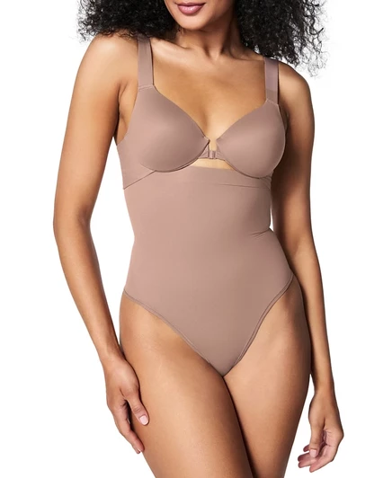 Женская корректирующая танга SPANX Sculpt высокой талии, коричневая