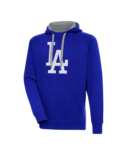 Мужское худи Antigua Los Angeles Dodgers с ченилль-нашивкой, синее