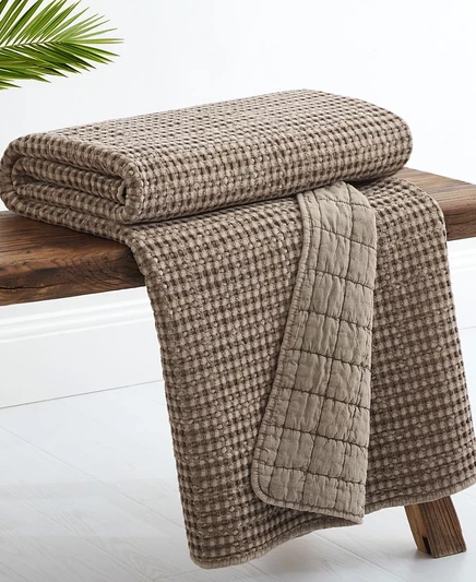 Плед Levtex Mills Waffle 152×127 см, коричневый