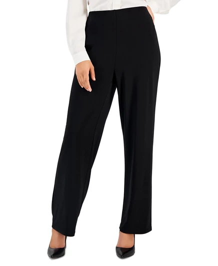 Женские широкие брюки AK Anne Klein Interlock, черные