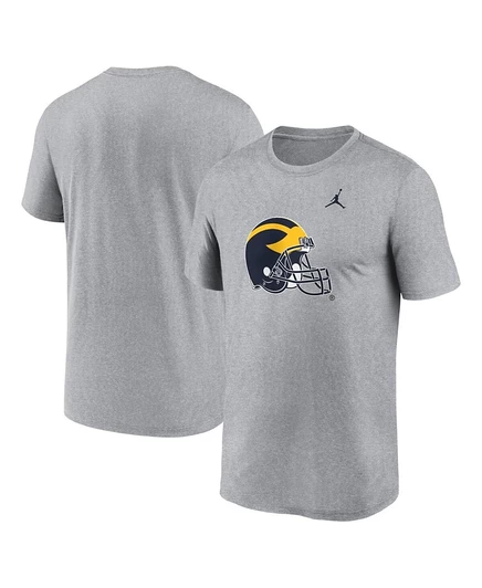 Мужская футболка Jordan Michigan Wolverines Primetime Legend, серая меланж