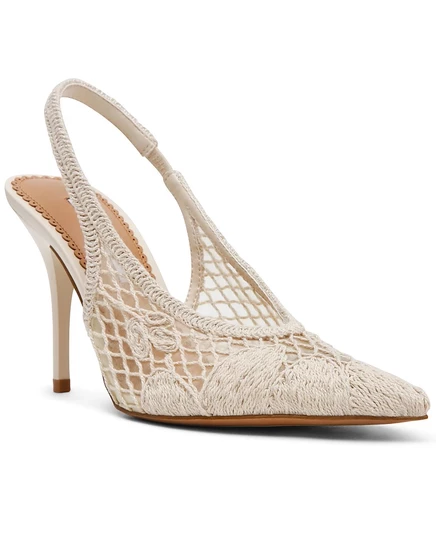 Женские туфли-лодочки Steve Madden Andromeda-C, связанные крючком, с острым носком и ремешками на заднике, цвет слоновой кости /кремовый