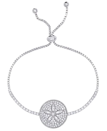 Браслет Macy's Sand Dollar с куб. цирконием, серебристый