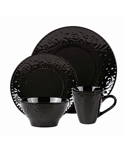 Набор посуды Lorren Home Trends 16 пр. на 4 персоны, черный