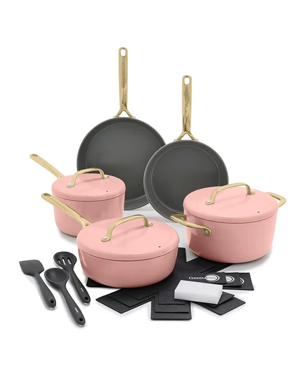 Набор из 11 предметов керамики с антипригарным покрытием GreenPan GP5 Champagne Healthy розовый