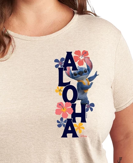 Гибридная одежда большого размера Lilo Stitch Live Action Футболка с графическим рисунком Aloha beige, khaki