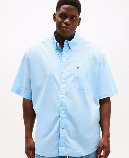  Мужская рубашка Big & Tall Maxwell на пуговицах с коротким рукавом Big & Tall Maxwell   blue bell