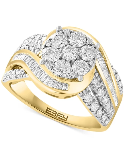 Женское кольцо EFFY с бриллиантами, желтое золото