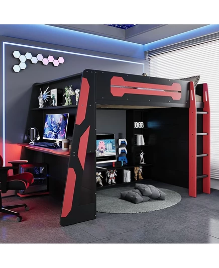 Кровать-чердак Streamdale Furniture с письменным столом и полками