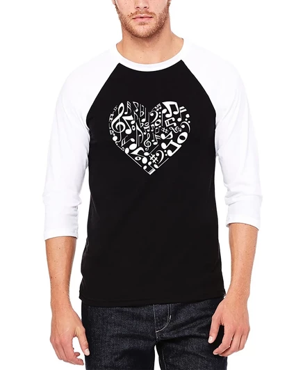 Мужская футболка LA Pop Art Raglan с принтом в виде сердца, разноцветная