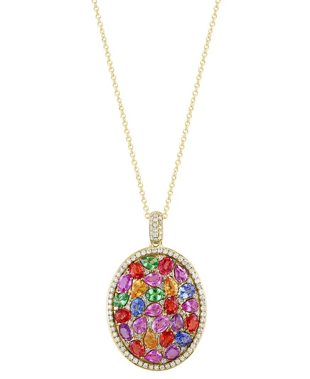 Женская подвеска EFFY мультикамни с бриллиантами, 14k, золото