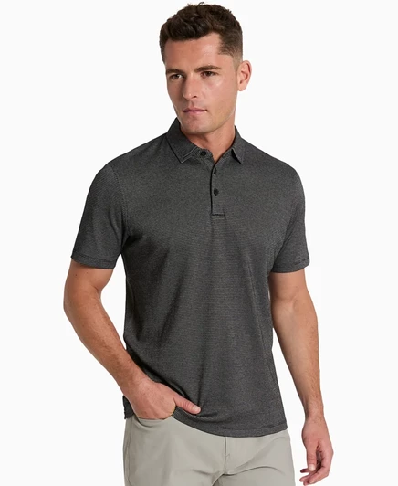 Мужское облегающее поло Kenneth Cole двухцветное, черное