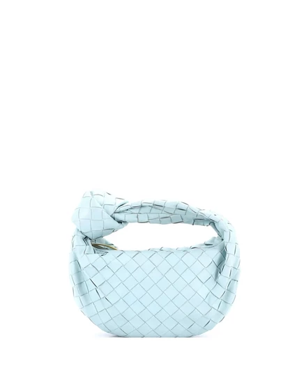 Женская сумка Pre-Owned Bottega Veneta Mini Jodie Hobo Intrecciato, синяя