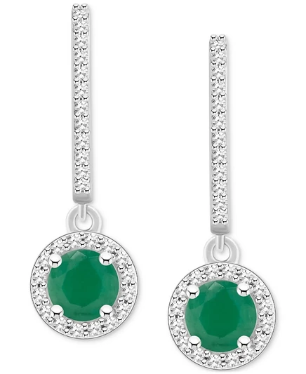 Женские серьги-подвески Macy's с обрамлением, изумруд