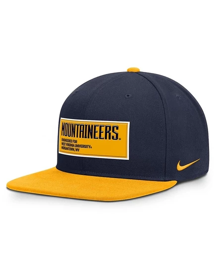 Мужская бейсболка Nike Men's Navy/Gold West Virginia Mountaineers 2025 с полевой нашивкой Pro Dri-FIT Snapback Hat multi