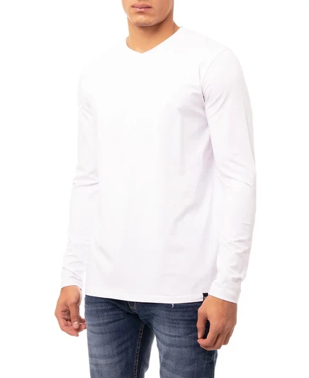 Мужской лонгслив X-Ray Henley из хлопка-стрейч, белый