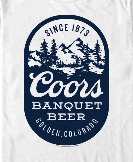 Мужская футболка Coors Brewing Company золотистого цвета с коротким рукавом от Coors Brewing Company white