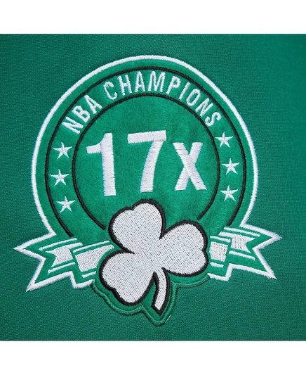 Мужской пуловер Mitchell & Ness Kelly Green Boston Celtics с аппликацией в виде цепочки, с капюшоном kelly green