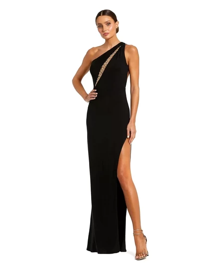 Женское платье Mac Duggal асимметричное с декором, черное