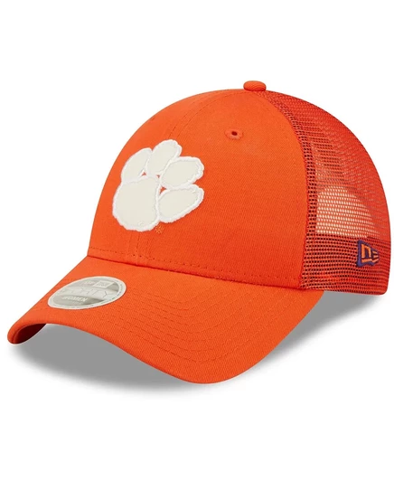 Женская тракерная кепка New Era 9FORTY Clemson Tigers с блёстками, оранжевая