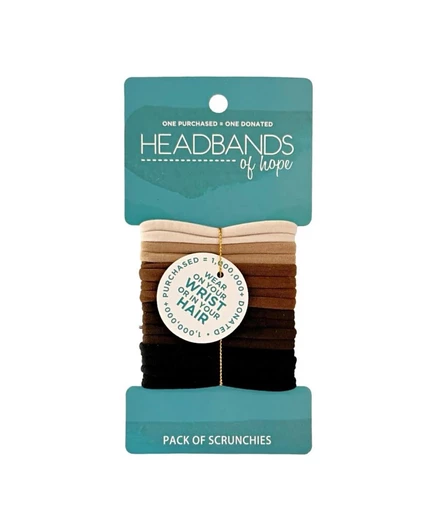 Женские нейлоновые повязки для волос Headbands of Hope - набор из 16 предметов, черный, коричневый, кремовый