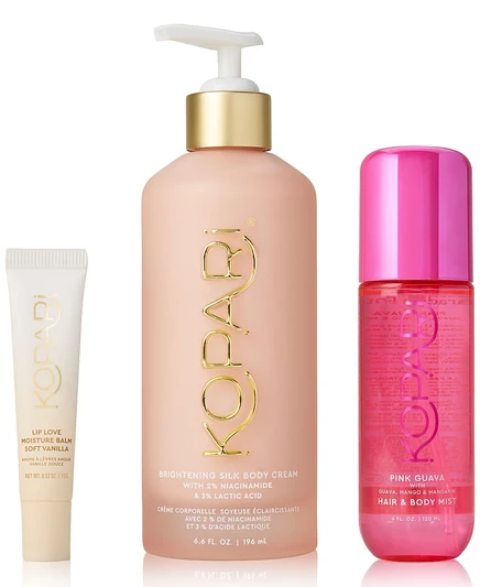 Kopari Beauty, 3 шт. Набор для тела и губ Glow Bright без цвета