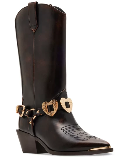  Ковбойские сапоги, украшенные сердечком brown distressed