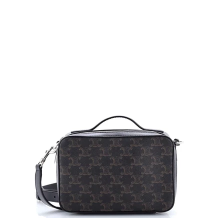 Женская сумка Pre-Owned Celine Messenger Box канвас черная
